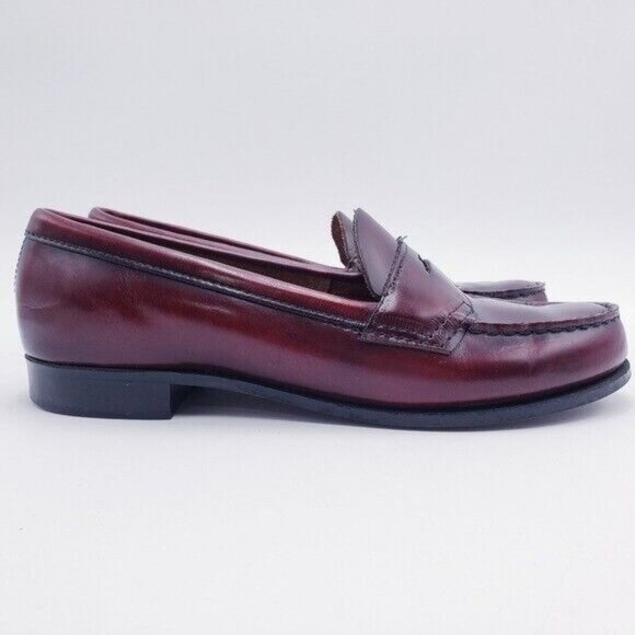 G.H. Bass Weejuns Oxblood Leather Slip On Penny Loafer Women's Size 7.5 - Picture 5 of 10